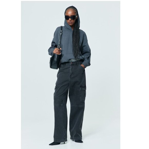 H&M Black Denim Cargo Jeans | Sz 10| - Picture 1 of 7